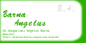 barna angelus business card